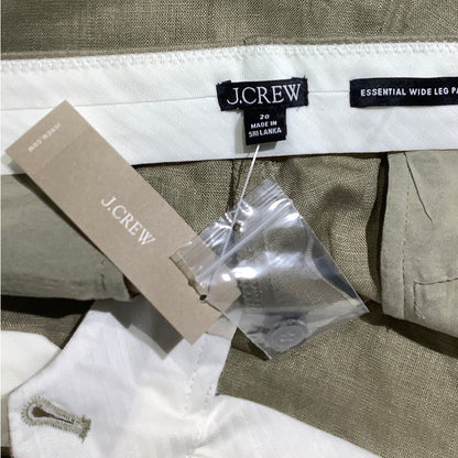 J.Crew Khaki Linen Wide-Leg Pants Women’s 20 NWT — Coastal, Resort, Minimalist