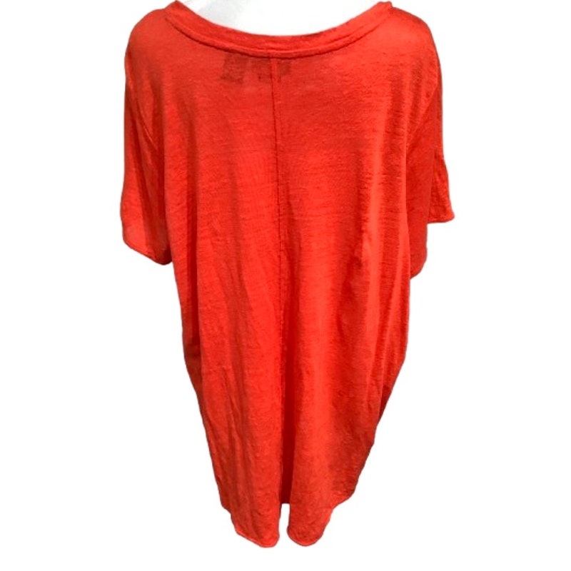 Tahari 100% Linen Orange Shirt - Size 1X - Boho, Minimalist, Casual