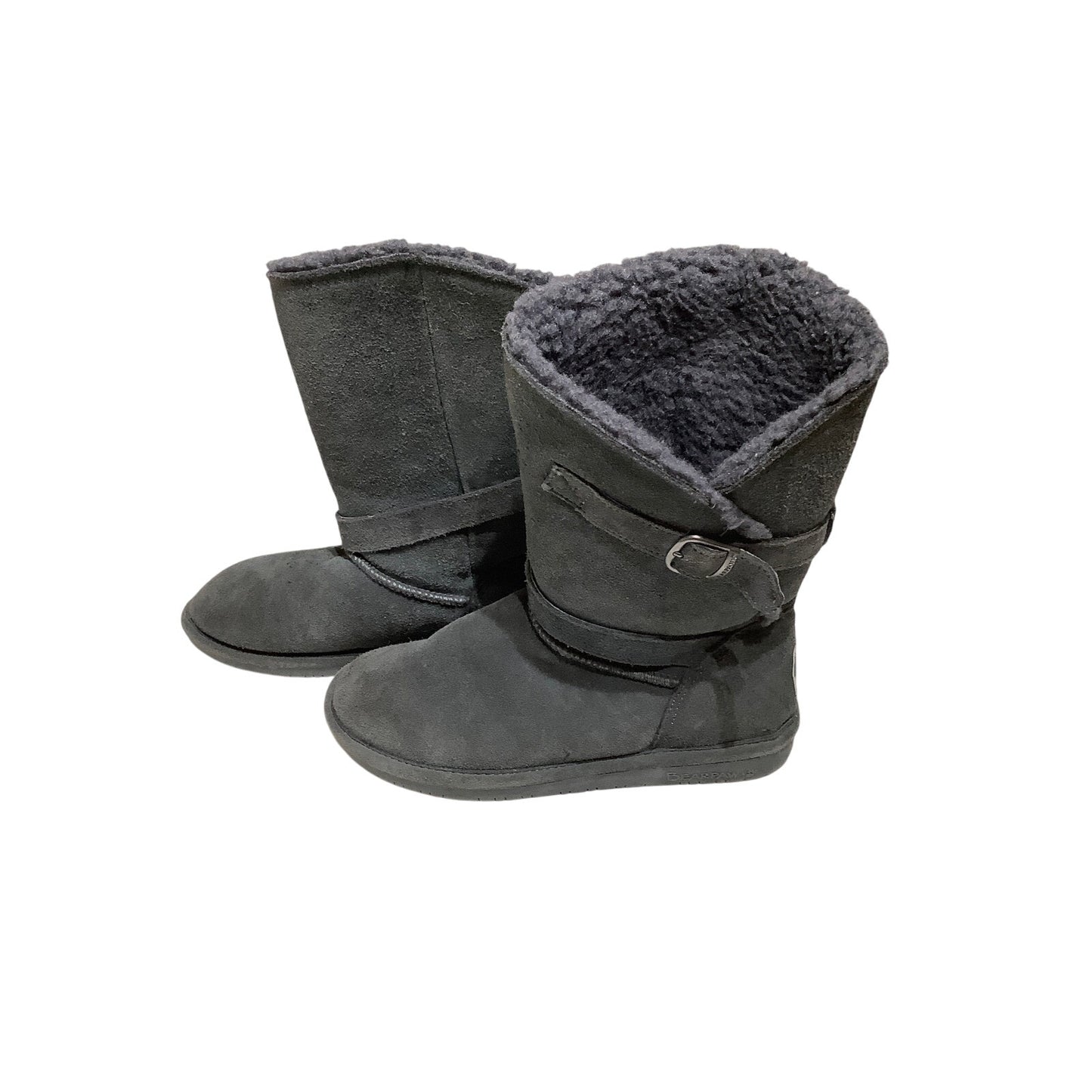 Bearpaw Women's Grey Wool-Lined Boots Size 9 - Cozy, Casual, Winter