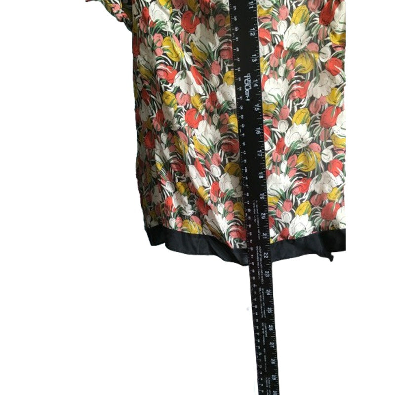LiL Floral Silk Blouse Size 4 - Cottagecore, Feminine, Vintage