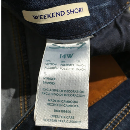 Seven7 Denim Size 14W Weekend Short - Casual, Classic, Everyday