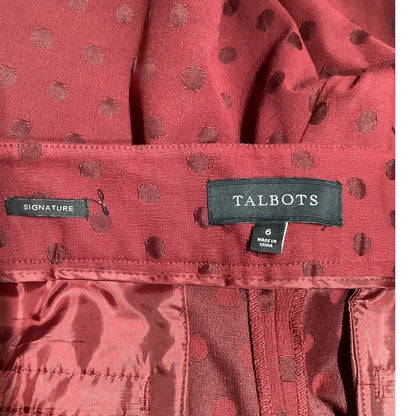 Talbots Signature Red Polka Dot Pants, Size 6 - Classic, Preppy, Elegant