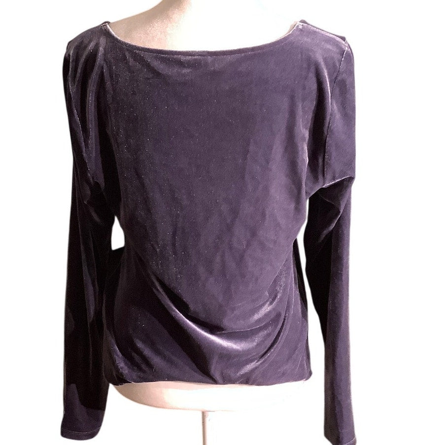 Old Navy Navy Blue Velvet Top Women’s Size L — Fitted, Classic, Soft (NWT)