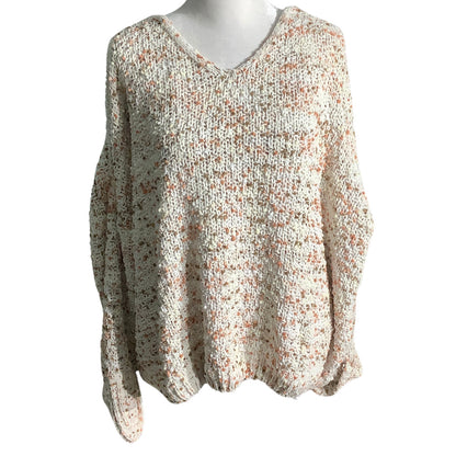 White Birch Confetti Knit Sweater Women Small — Oversized, Cozy, Casual