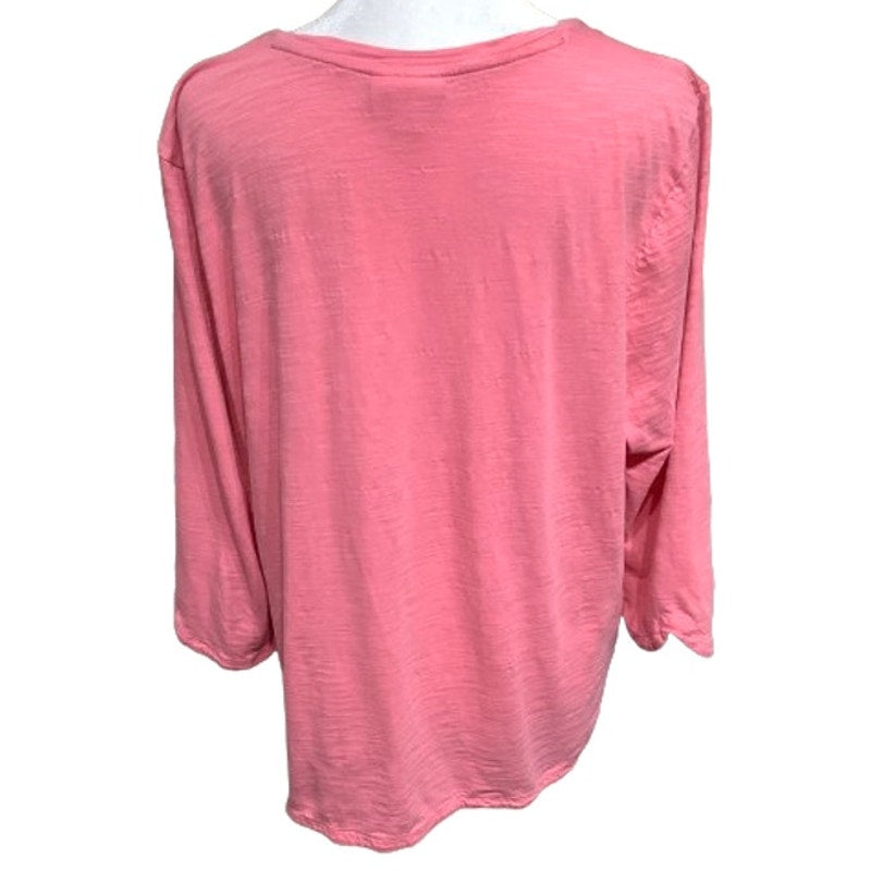 J. Jill Pink 3/4 Sleeve Top - Casual, Relaxed, Comfortable