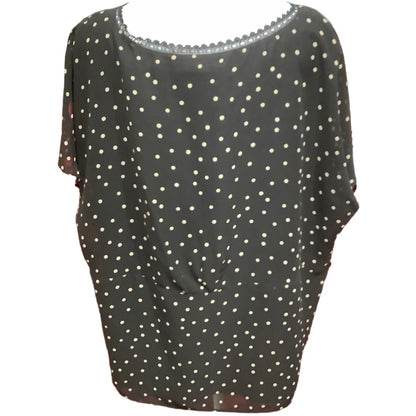 Beautiful Apostrophe Women's Plus Polka Dot Short Sleeve Top, Size 20W Feminine