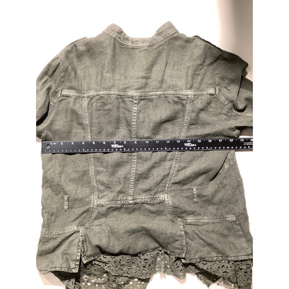 Free People Emilia Military Jacket Women’s Medium — Boho, Victorian, Ruffle Lace