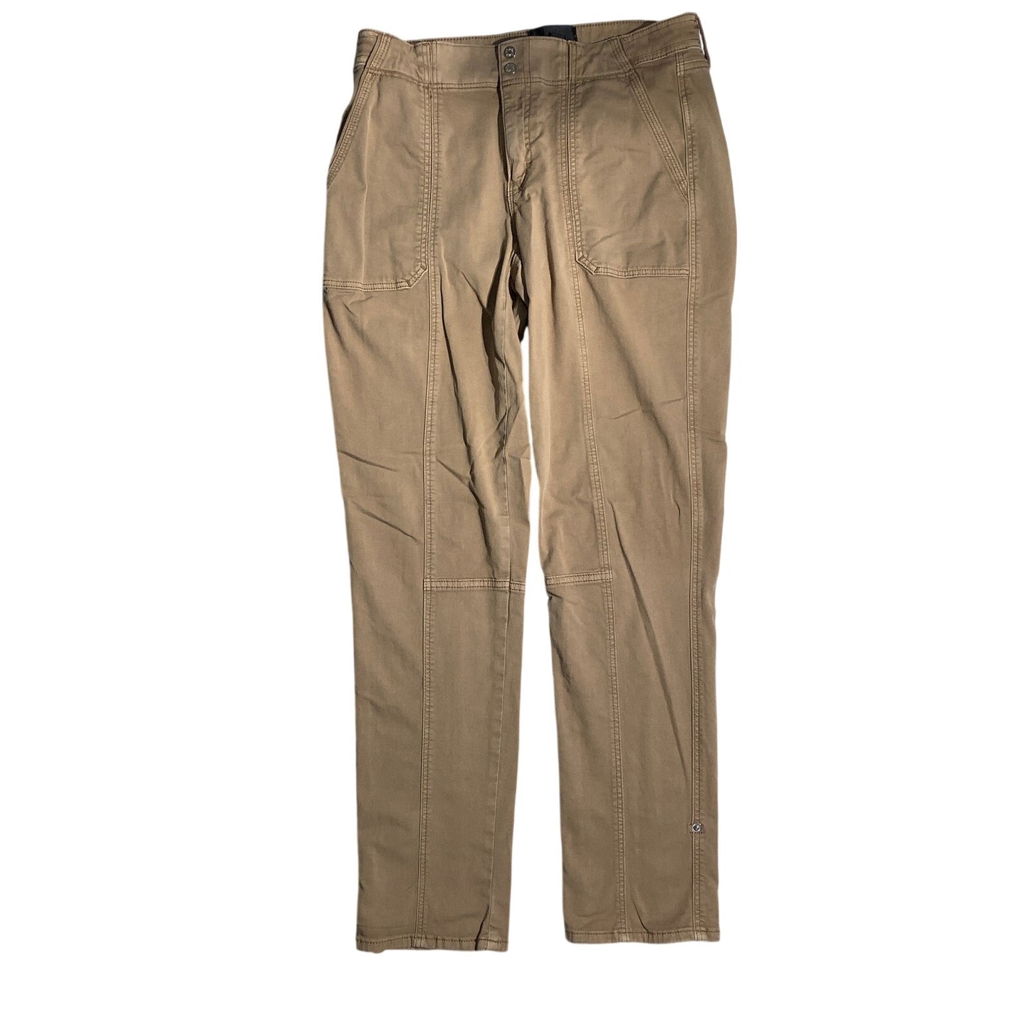 White House Brown Straight Crop Pants Women 4 Long — Mid-Rise, Stretch, Casual