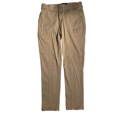 White House Brown Straight Crop Pants Women 4 Long — Mid-Rise, Stretch, Casual
