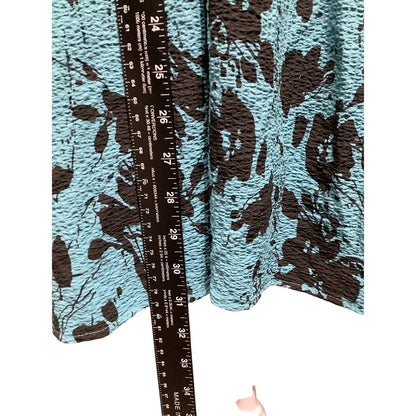 Habitat Size L Teal Floral Button-Up Top - Artistic, Boho, Feminine