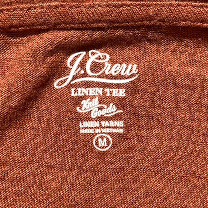 J.Crew Women's M Burnt Orange 100% Linen Relaxed Crewneck T-Shirt