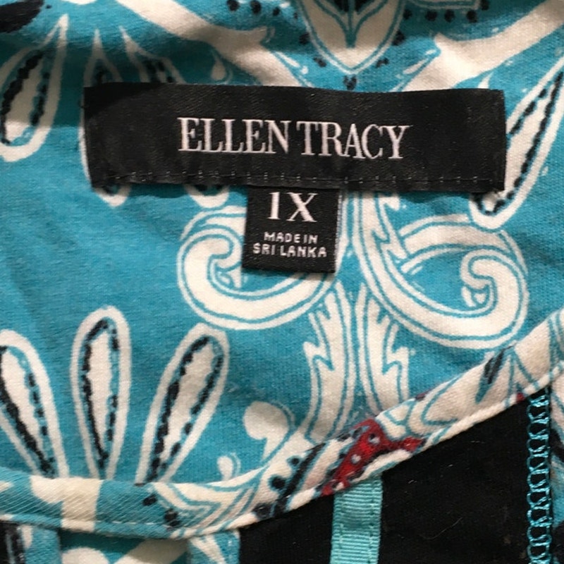 Ellen Tracy Turquoise Paisley Dress Size 1X - Boho, Feminine, Vibrant