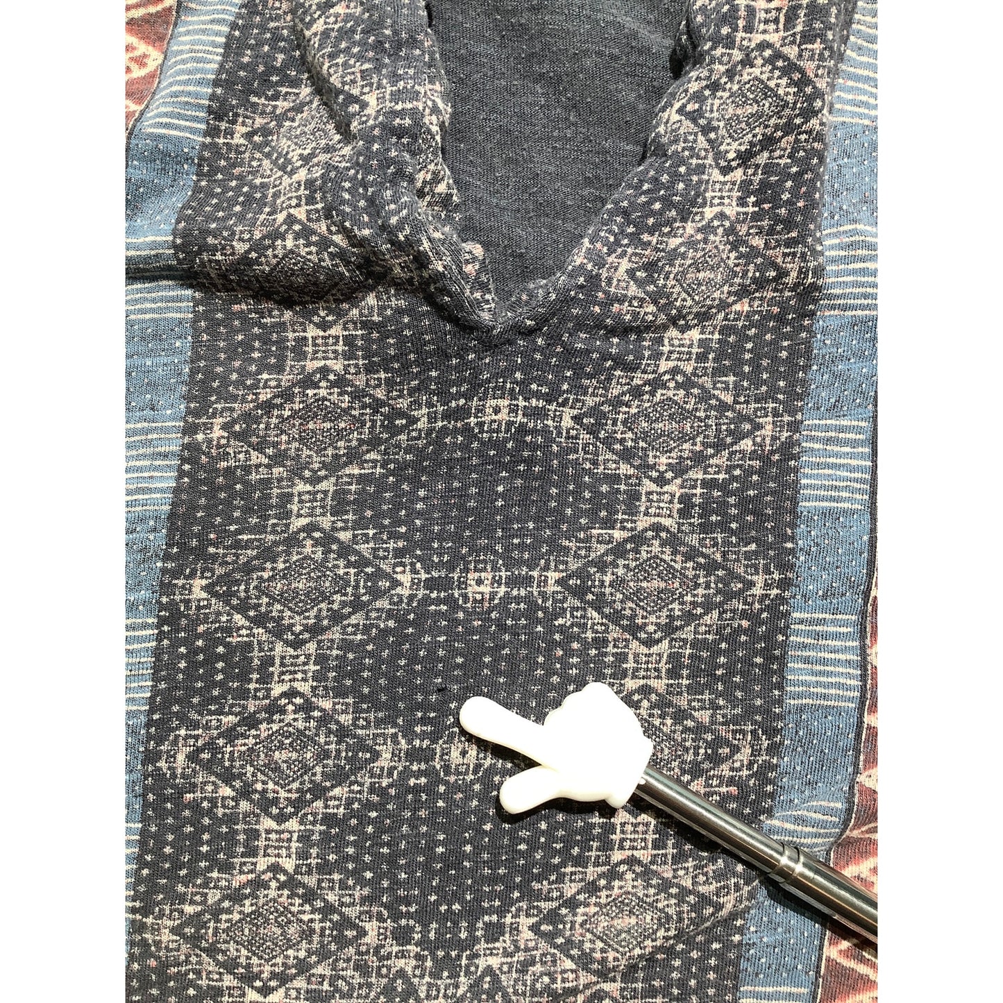 Lucky Brand Boho Geometric Print Top Women M — Multi-Color, Tie Front, Festival