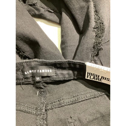 Almost Famous High Rise Flare Jeans Black Women’s 11 — Distressed, Retro, Trendy