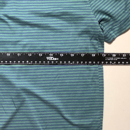 J.Crew Men’s Large Green Navy Striped Performance Polo — Preppy, Sporty, Classic