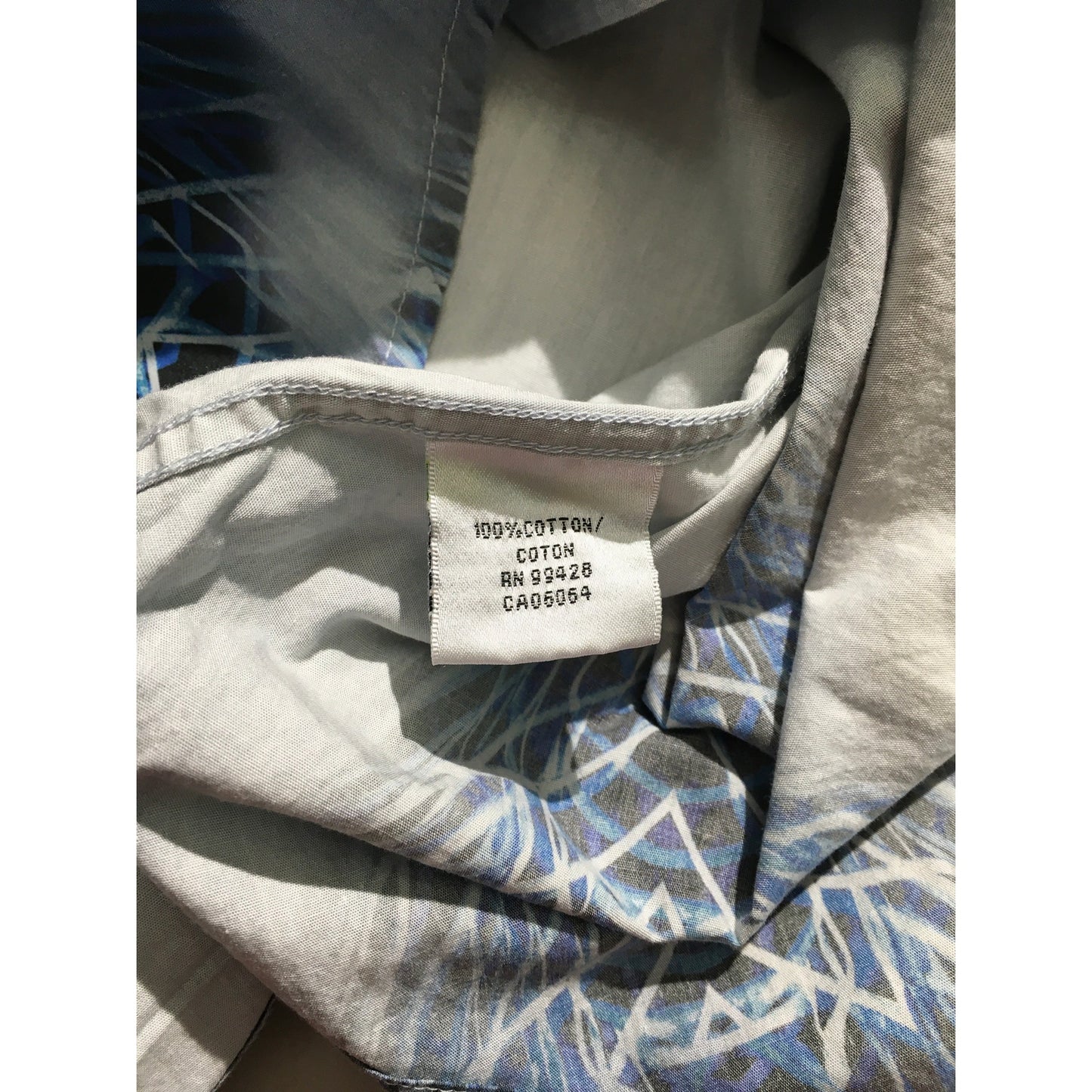 Bugatchi Blue Graphic Dress Shirt Size M - Statement, Modern, Luxe