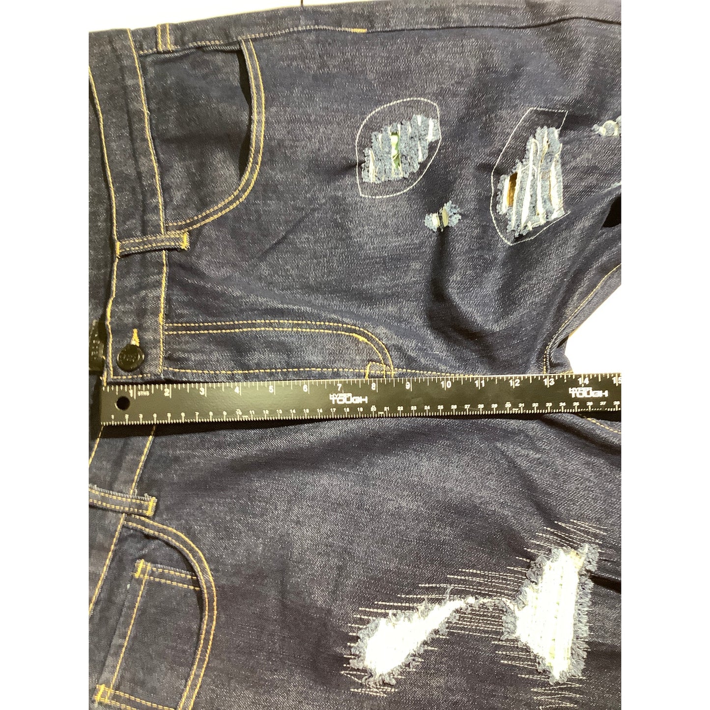 Reason Dark Wash Distressed Jeans Women's 38 — Streetwear, Grunge, Y2K