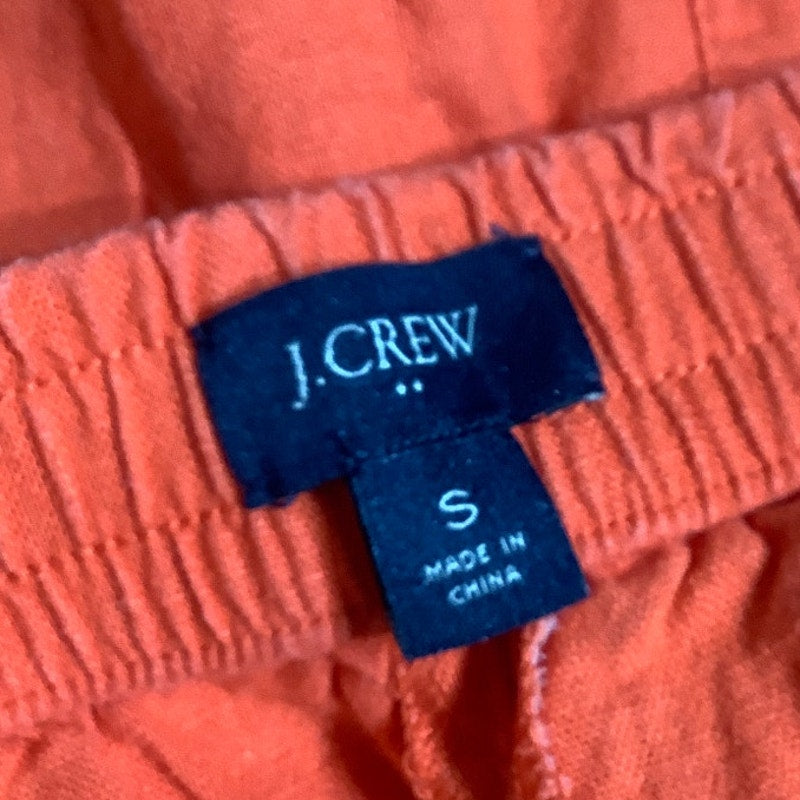 J.Crew Linen Bright Orange Short Shorts Size Small - Vibrant & Lightweight