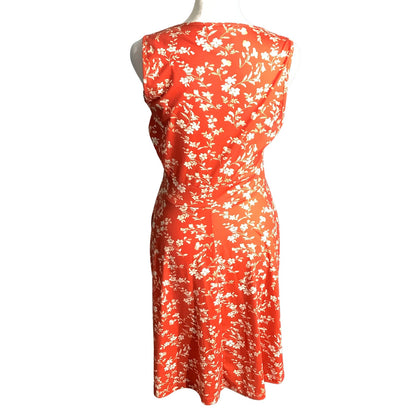 Guberry Orange Floral Sundress Women M — Sleeveless, Summer, Casual