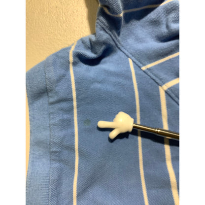 Nautica Blue White Striped Polo Shirt Men’s Size Large — Preppy, Golf, Coastal