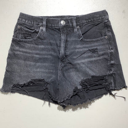 American Eagle Women's 6 Black Distressed Stretch Cutoff Denim Shorts