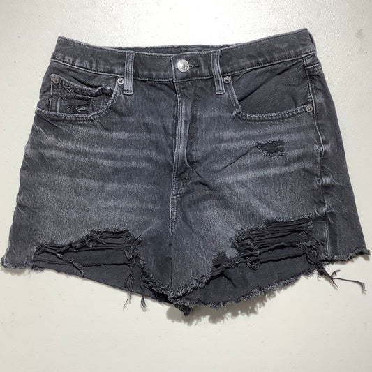American Eagle Women's 6 Black Distressed Stretch Cutoff Denim Shorts