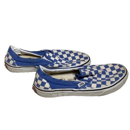 Vans Blue Checkered Slip-Ons Size Men’s 6.5 / Women’s 8– Skater, Y2K, Streetwear