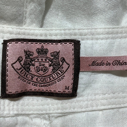 Juicy Couture White 100% Linen Wide-Leg Pants Women’s M— Coastal, Resort, Casual