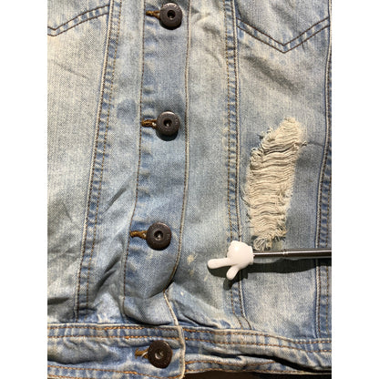 Highway Jeans Denim Vest Women’s Size 1X – Light Wash, Distressed, Sleeveless