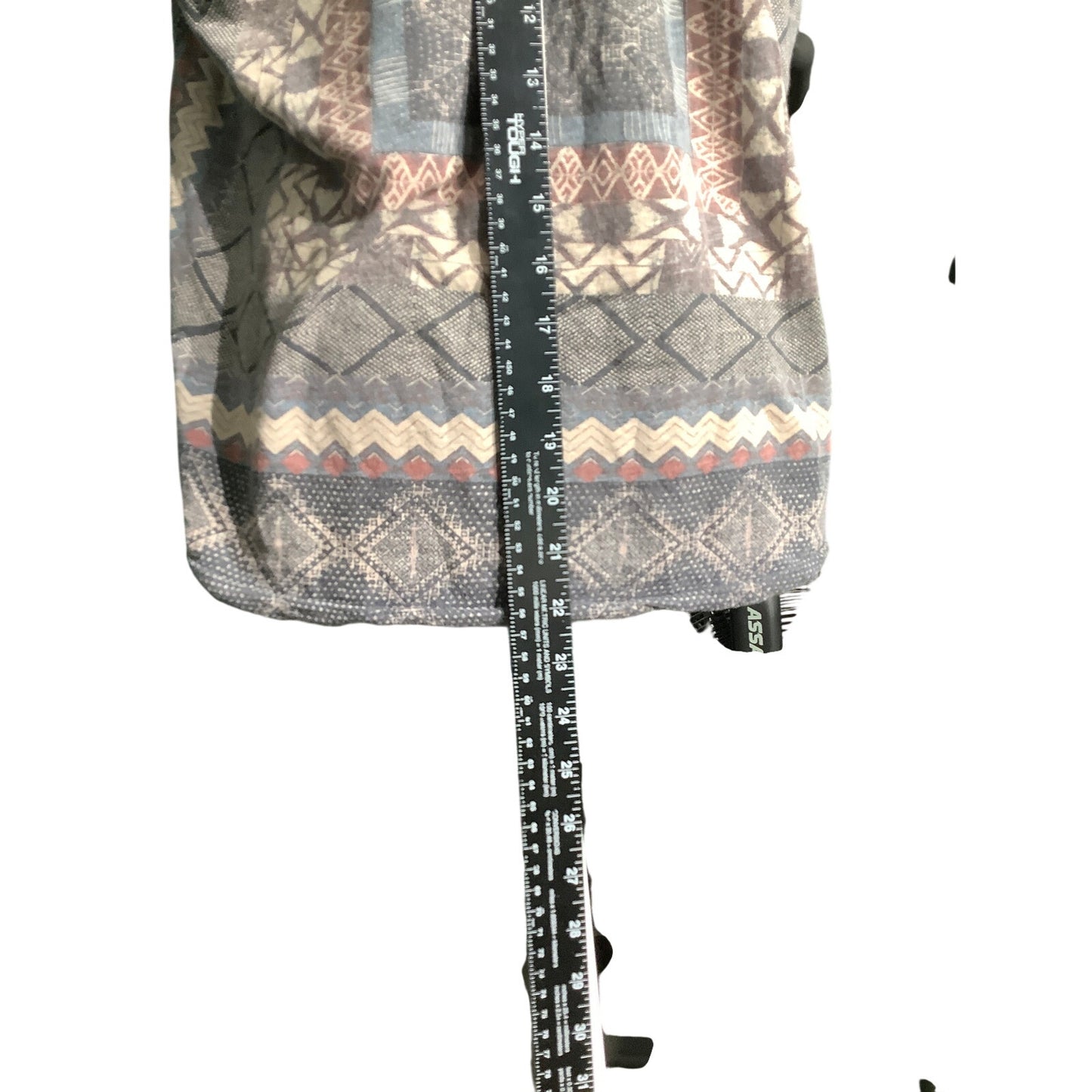 Lucky Brand Boho Geometric Print Top Women M — Multi-Color, Tie Front, Festival