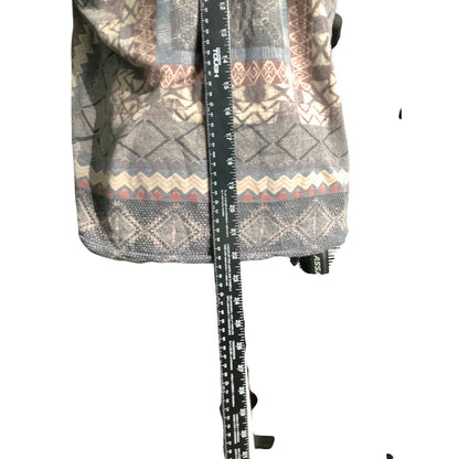 Lucky Brand Boho Geometric Print Top Women M — Multi-Color, Tie Front, Festival