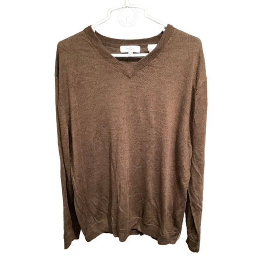 Turnbury Men's Brown Merino Wool Sweater, Size XL – Classic, Minimalist, Cozy