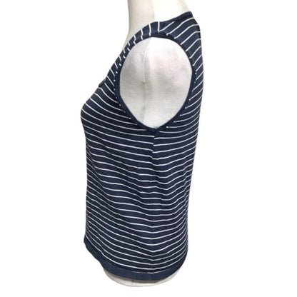 Lauren Ralph Lauren Navy & White Striped Tank Top & Cardigan Set Preppy, Classic