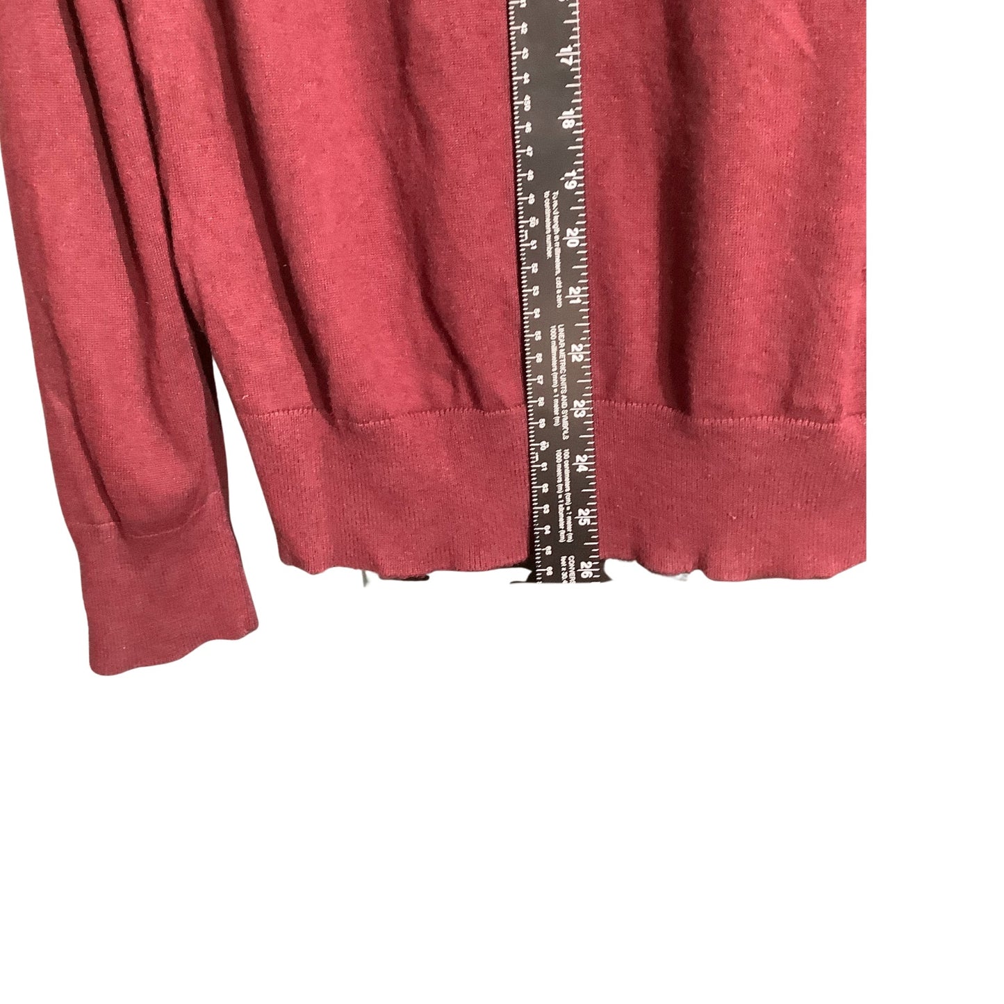 Banana Republic Burgundy Sweater Men’s Size L – V-Neck, Lightweight, Silk Blend