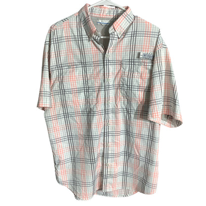 Columbia Men’s Medium Plaid PFG Fishing Shirt — Performance, Outdoor, Preppy
