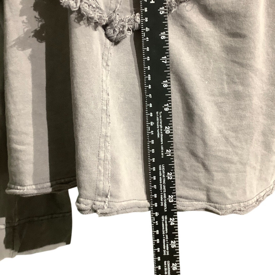 Easel Gray Hooded Long Sleeve Top Women’s Size S — Boho, Casual, Lightweight