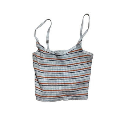 LA Hearts White Blue Orange Striped Tank Top Women’s Size S— Casual, Y2K, Summer