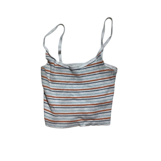 LA Hearts White Blue Orange Striped Tank Top Women’s Size S— Casual, Y2K, Summer