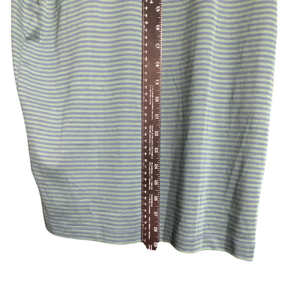 J.Crew Men’s Large Green Navy Striped Performance Polo — Preppy, Sporty, Classic