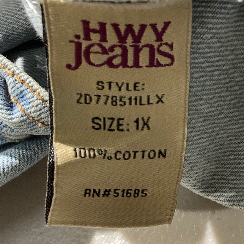 Highway Jeans Denim Vest Women’s Size 1X – Light Wash, Distressed, Sleeveless