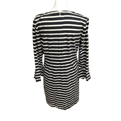 J.Crew Women's Black and White Striped Long Sleeve Dress M - Classic, Preppy