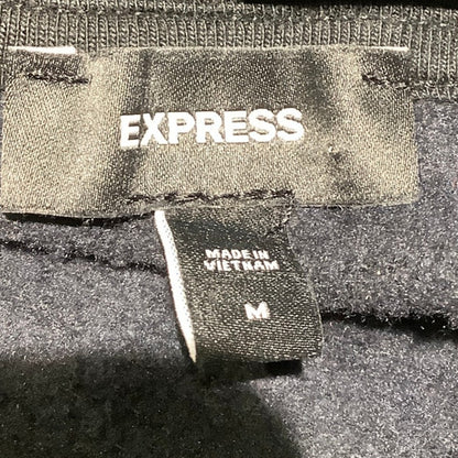 Express Black Gray Waffle Knit Hoodie Men’s M — Minimalist, Athleisure, Casual
