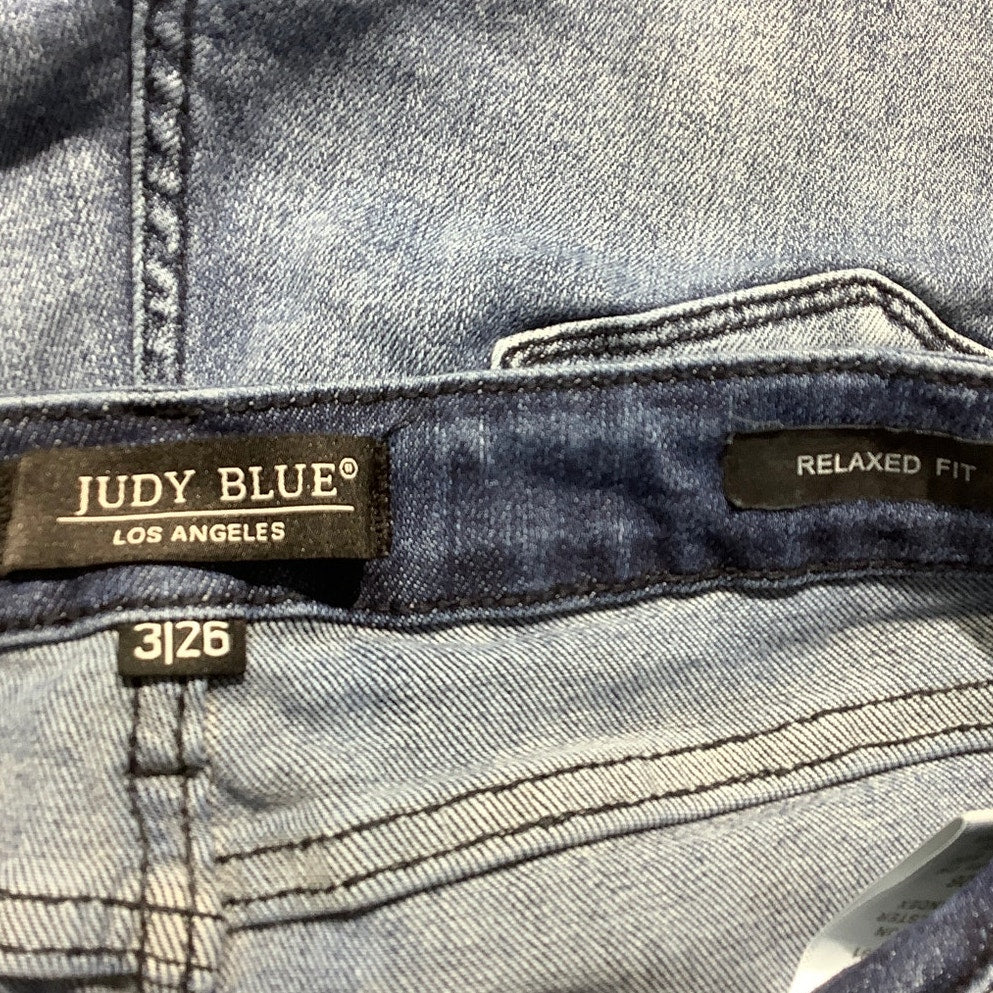 Judy Blue Denim Relaxed Fit Jeans Women 3/26 — Stretch, Casual, Frayed Hem