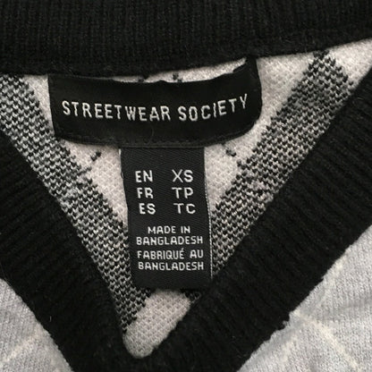 Streetwear Society Argyle Cropped Sweater Size XS - Preppy, Y2K, Baddie