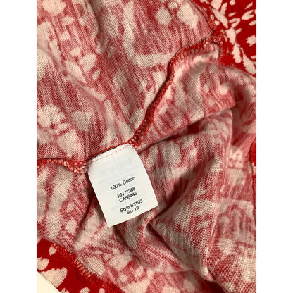 J.Crew Red & White Cat's Eye Print Tee Size M - Boho, Preppy, Casual