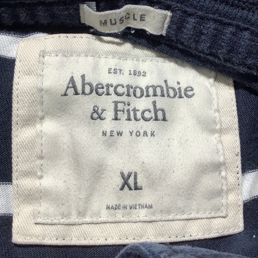 Abercrombie & Fitch Striped Henley Shirt Men’s XL – Casual, Classic, Comfortable