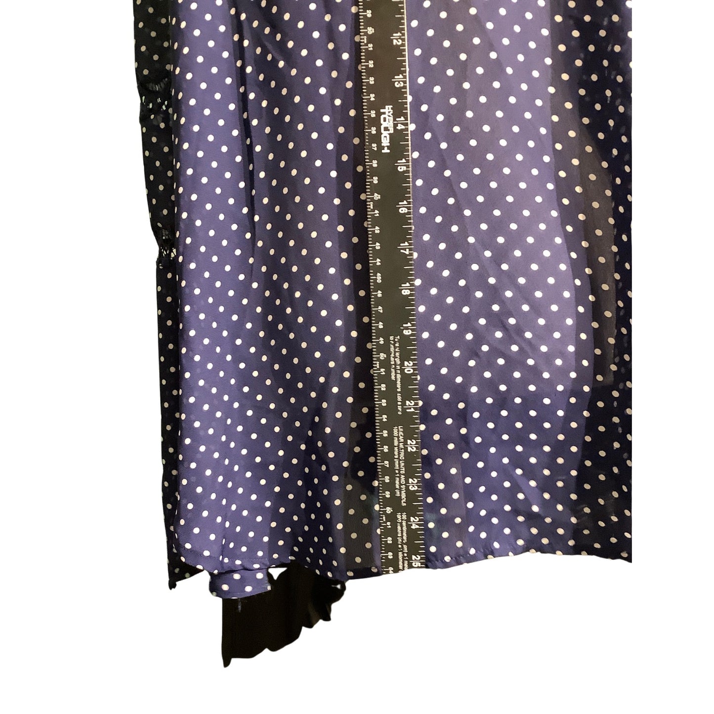 Haute Project Polka Dot Blouse Women’s Size Large — Sheer, Boho, Lightweight
