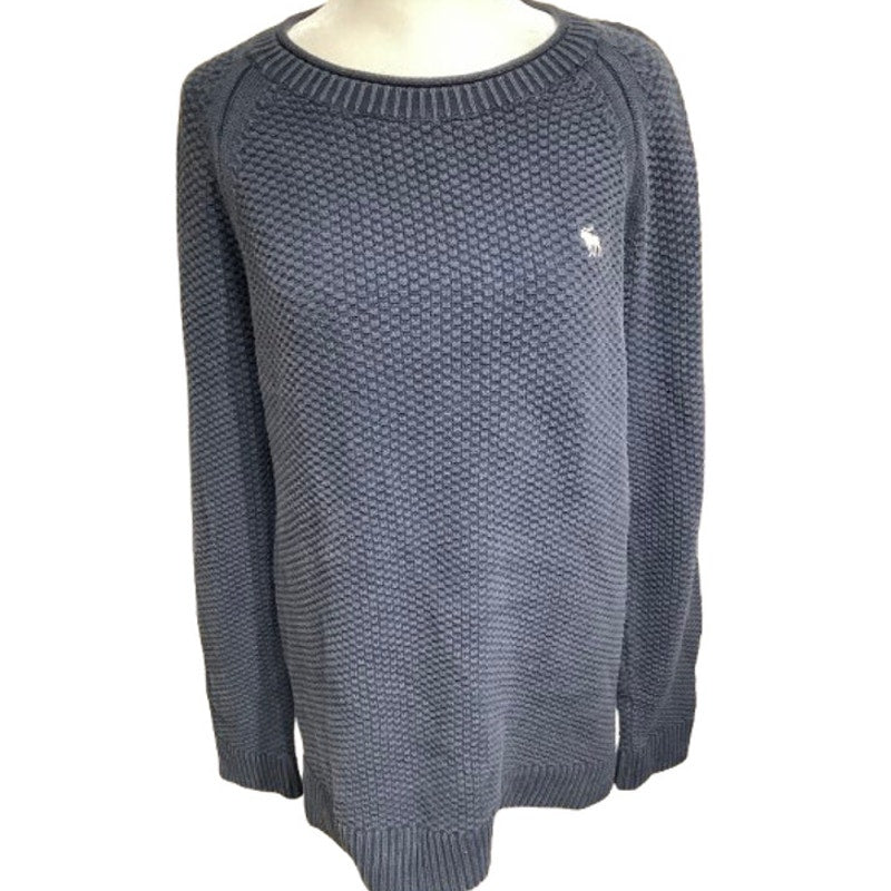 Abercrombie & Fitch Navy Blue Knit Sweater, Size Small - Cozy, Preppy, Classic