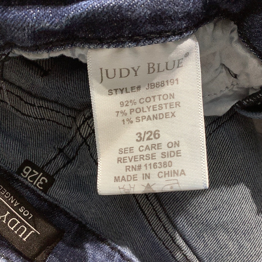 Judy Blue Denim Relaxed Fit Jeans Women 3/26 — Stretch, Casual, Frayed Hem