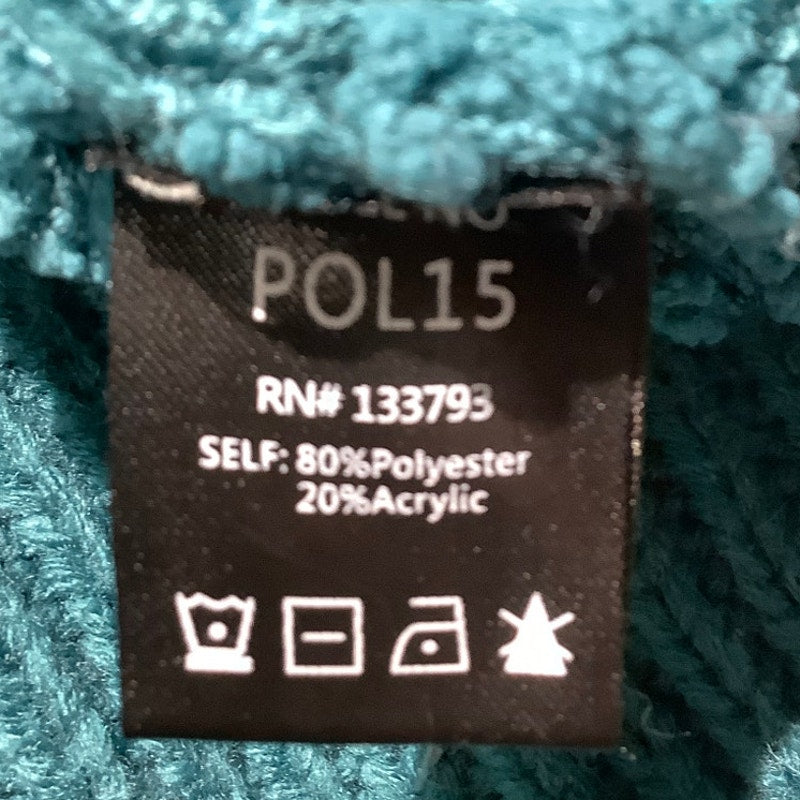 POL Teal Popcorn Knit Hoodie Women’s Size S/M — Cozy, Casual, Oversized